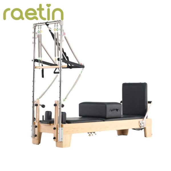 Half-high frame maple wood Adjustable multi-angle foot bar For Pilates studios